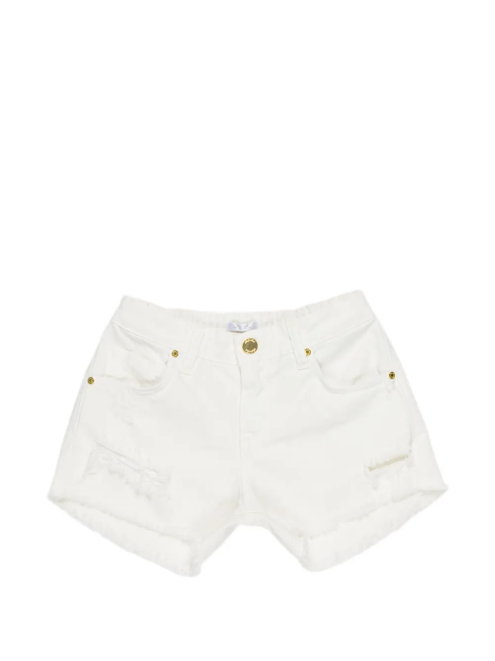 

Джинсовые шорты с эффектом потертости Miss Grant Kids, белый