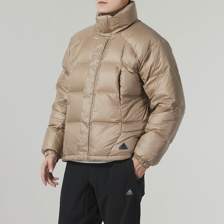 Пуховик мужской розовато-коричневый Adidas, коричневый — фото 4