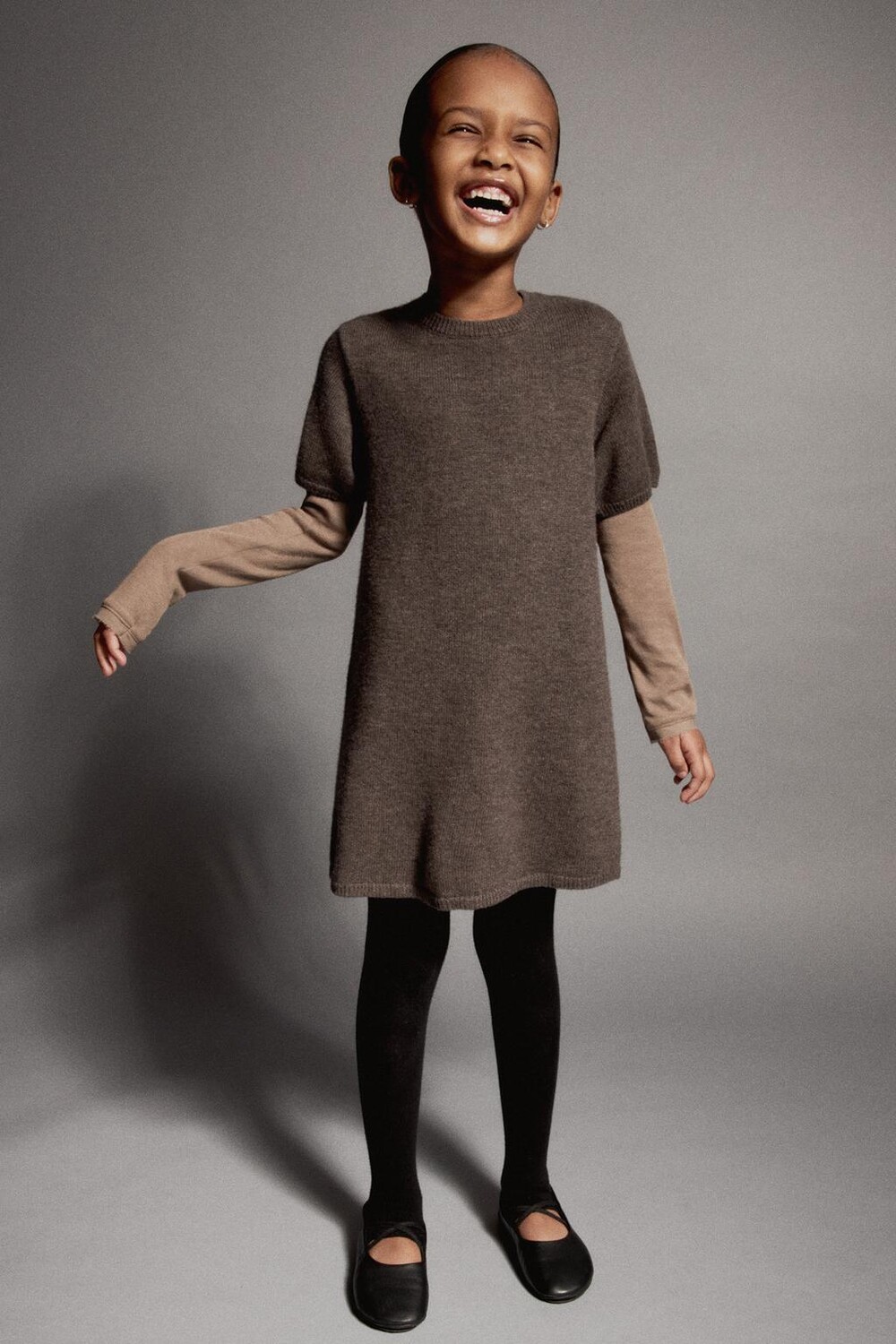 

Платье из 100% шерсти ZARA, коричневый