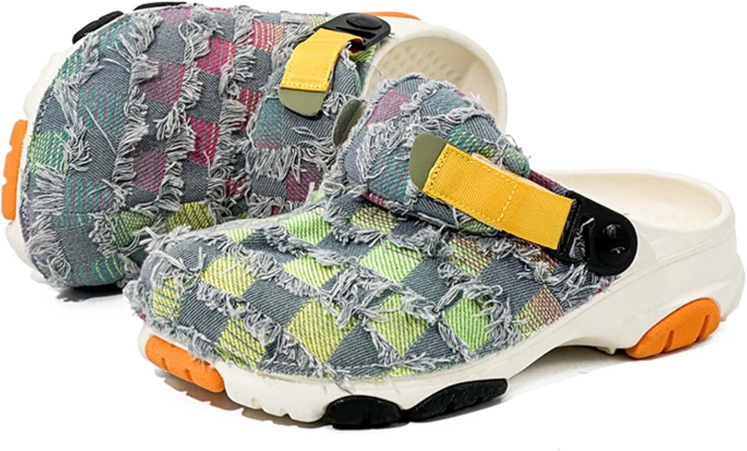 

Мужские и женские модные текстильные сандалии, противоскользящие, удобные, унисекс, для сада, с поддержкой свода стопы, с толстой подошвой, шлепанцы, дышащие, пляжные сабо, модный уличный повседневный стиль Generic, белый/оранжевый