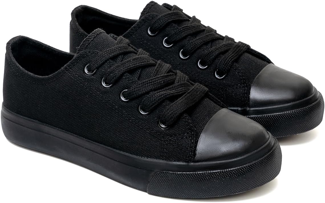 

Классические унисекс кеды Fashion Supply с низким верхом из ткани - повседневная обувь на шнуровке для мальчиков, девочек и малышей с резиновой подошвой, включают дополнительные белые шнурки The Fashion Supply