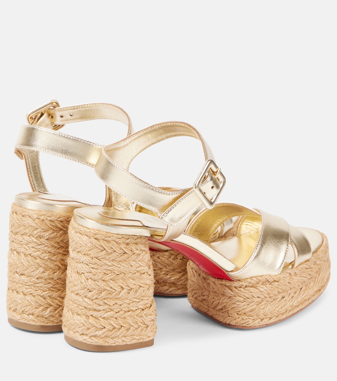 Калякала 85 босоножки на платформе из металлизированной кожи Christian Louboutin, Platine/Lin Platine — фото 2