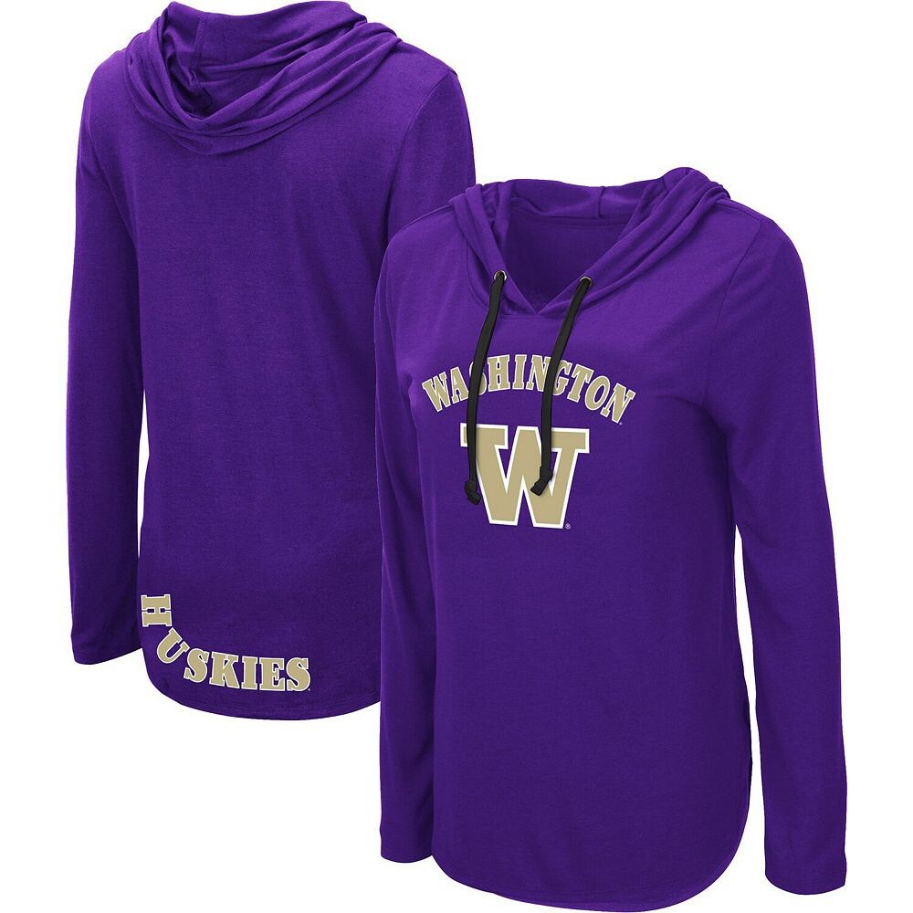 

Женская легкая футболка с капюшоном и длинными рукавами Colosseum Purple Washington Huskies My Lover, цвет Wsh Purple