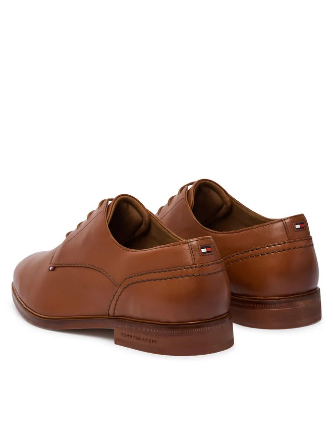 Tommy Hilfiger Кожаные туфли Hilfiger FM0FM05777 коричневого цвета — фото 3