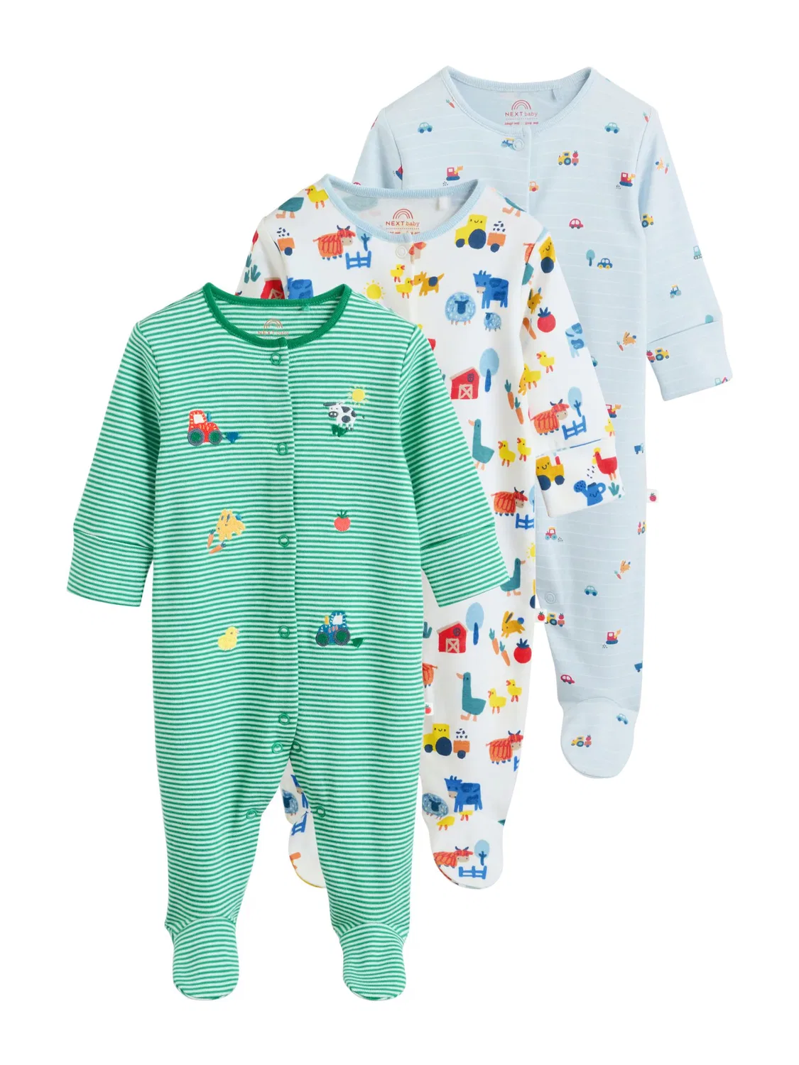 Комбинезон/Боди Next, Pastel Blue/Green/White