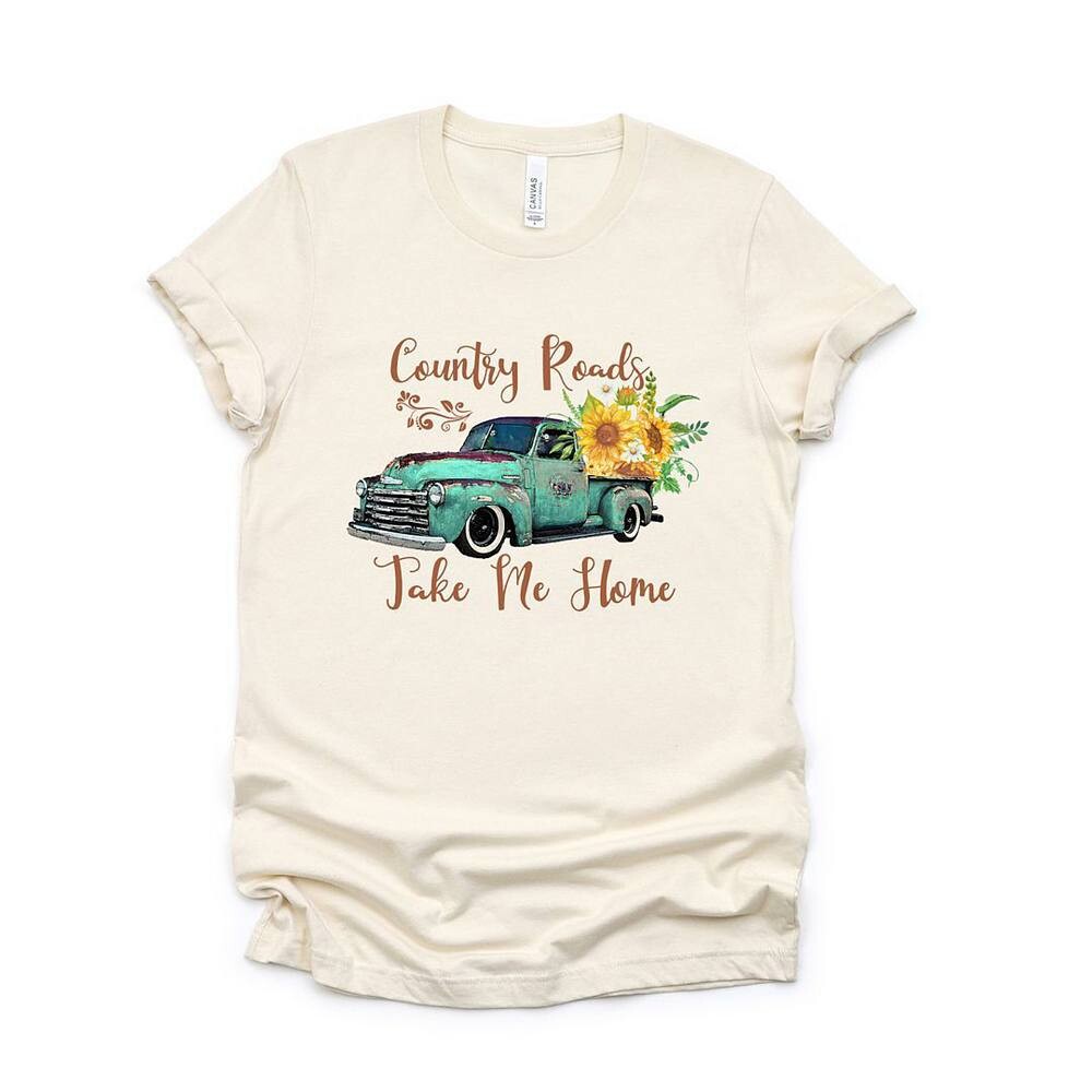 

Футболка с короткими рукавами и графическим рисунком Country Roads Truck Simply Sage Market, цвет Cream