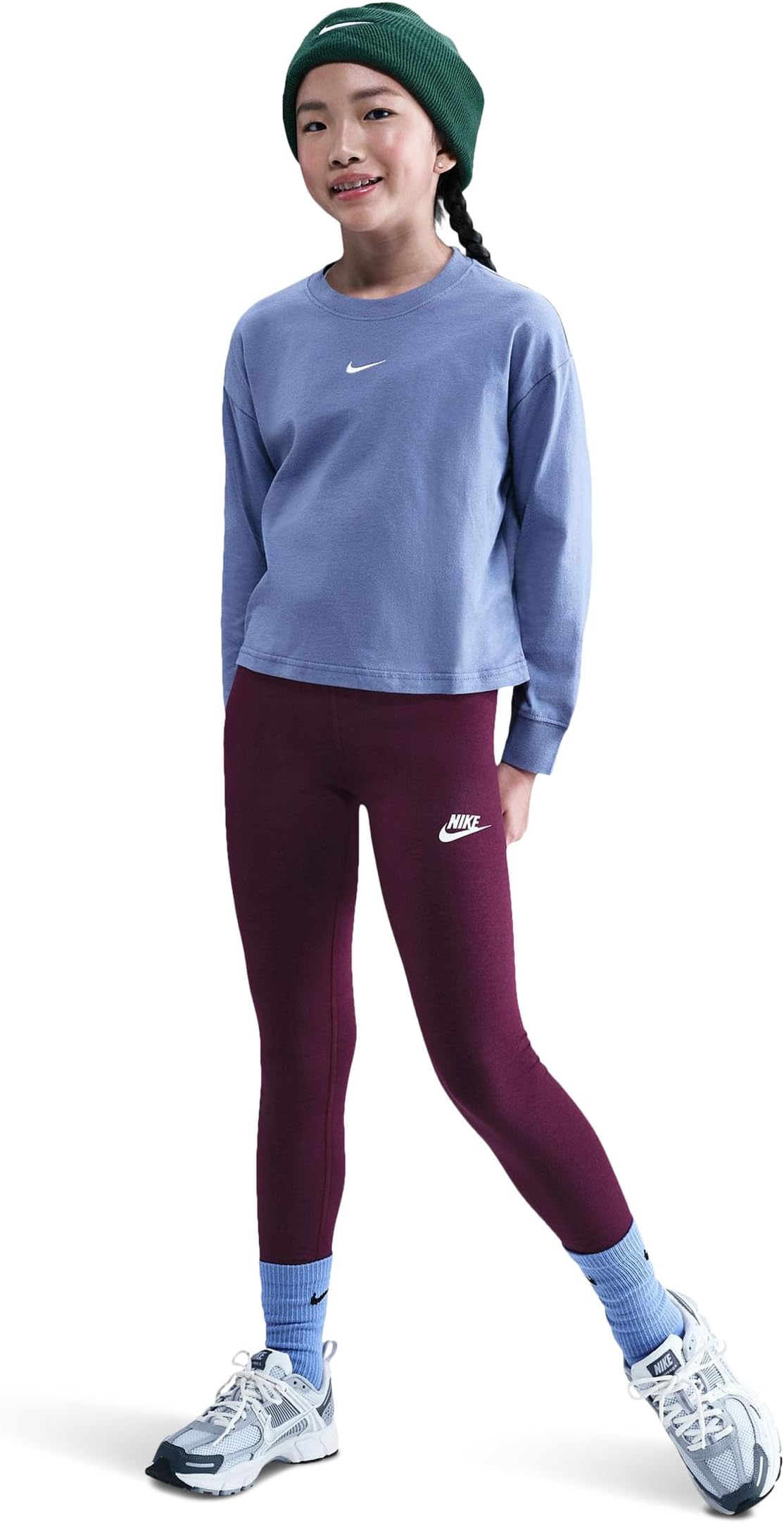 

Спортивные классические леггинсы с высокой талией Nike Kids, Bordeaux/White