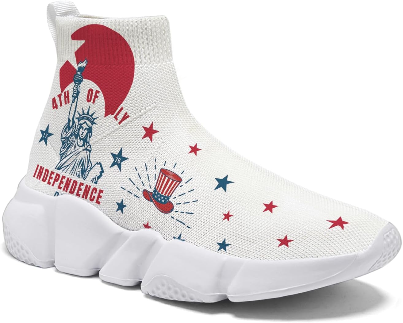 

Мужские кроссовки Hetios с граффити, слипоны для бега, размер плюс 7-15, модель July Fourth, July Fourth 02