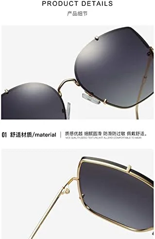 

Женские металлические солнцезащитные очки 2027 года в стиле ретро с зеркальными линзами и серым градиентом, увеличенного размера, с защитой от УФ-излучения MTZJH, 5