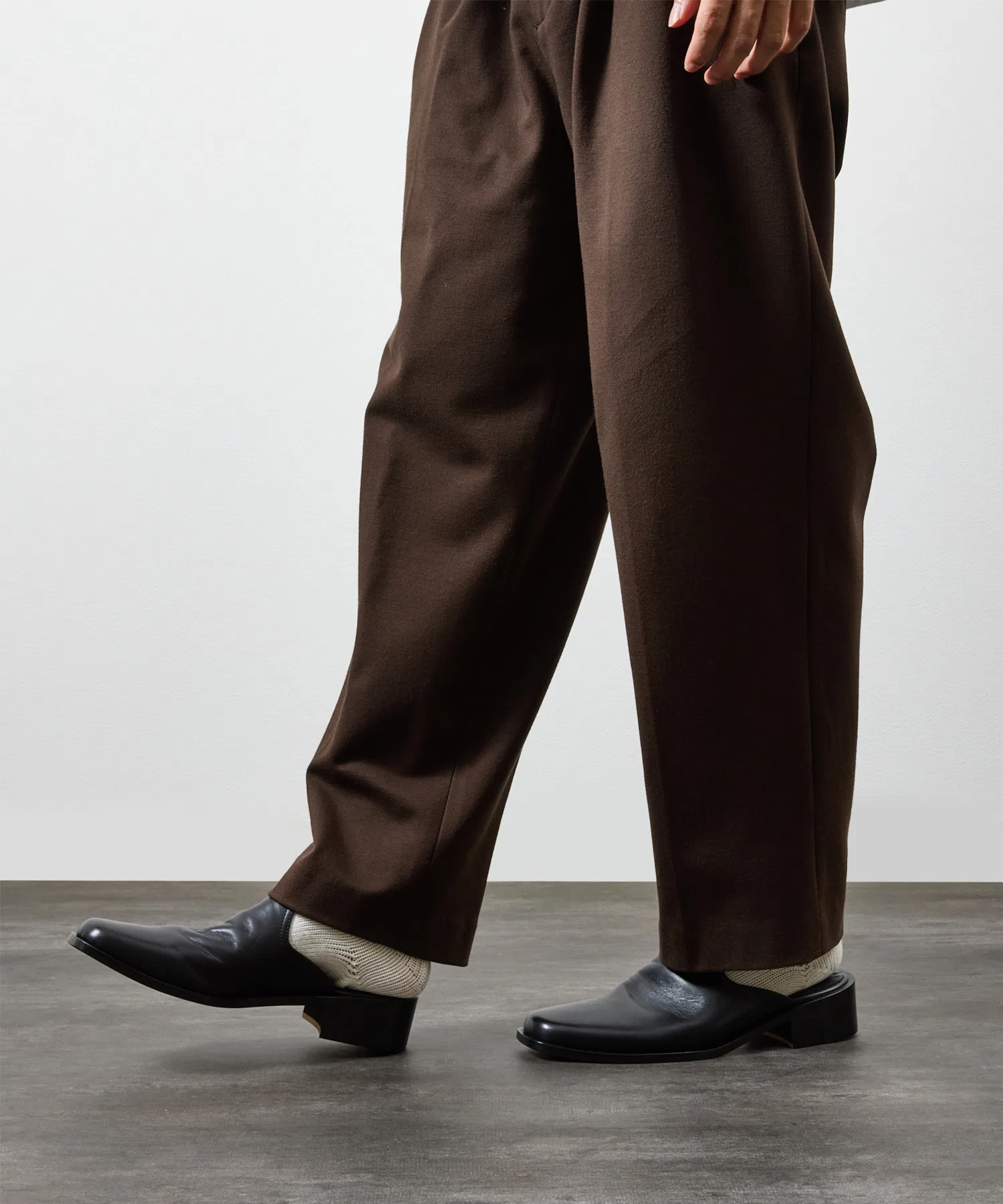 PADRONE / BL SQUARE SLIP-ON Кожаные туфли без шнурков с квадратным носком, изготовлены из коровьей кожи, произведено в Японии / PU8777-2002 — фото 3