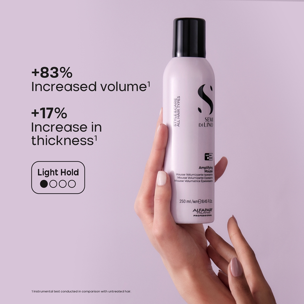 Мусс для волос Semi di lino style&care amplifying mousse средней фиксации Alfaparf Milano, 250 мл — фото 4