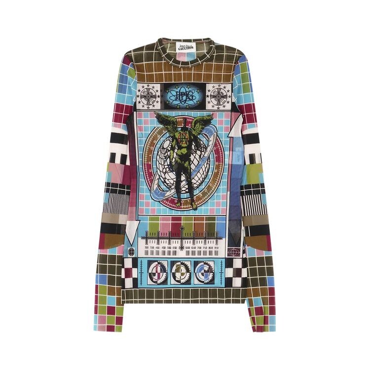 

Топ Jean Paul Gaultier Mire Long-Sleeve Top Blue/Multicolor, синий