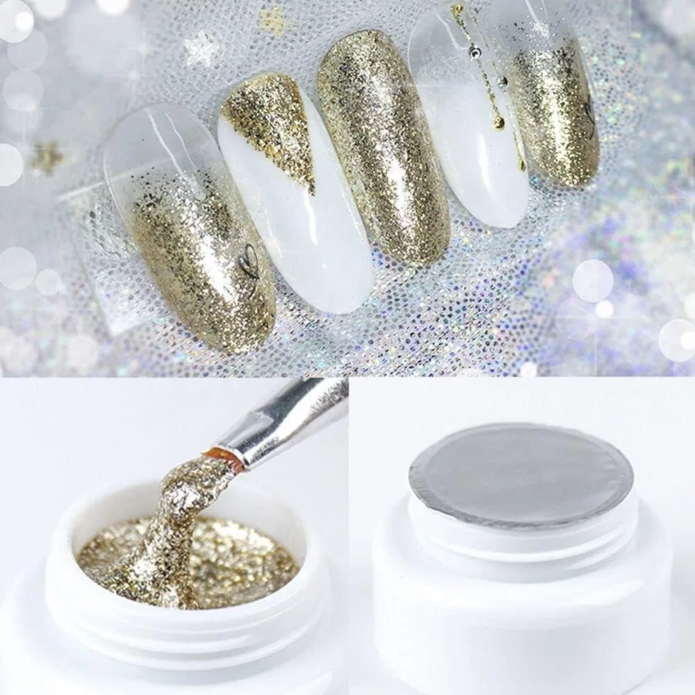Гель-краска для ногтей Glitter Metallic Paint Gel Generisch — фото 3