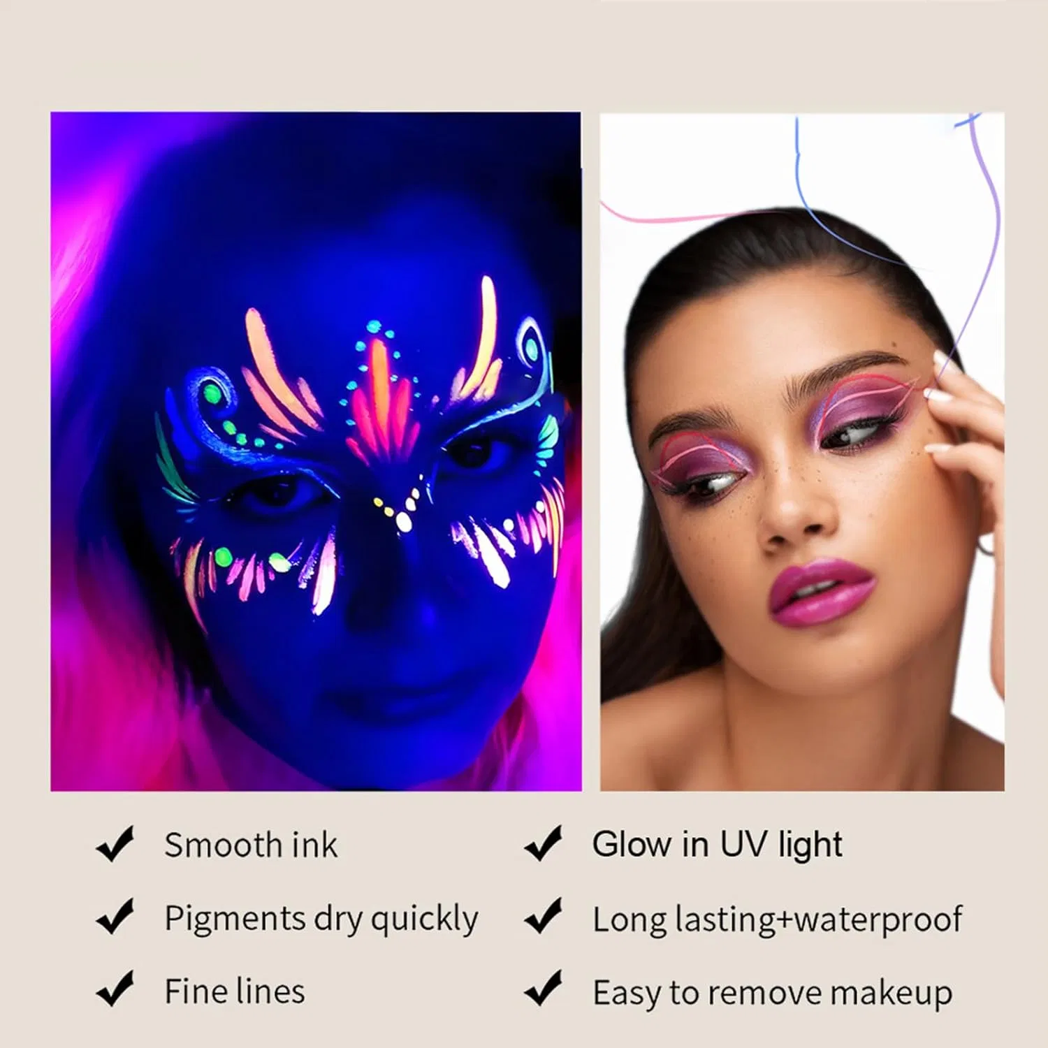Набор жидких подводок для глаз Neon Eyeliner, 12 цветов, 0.1 кг — фото 4