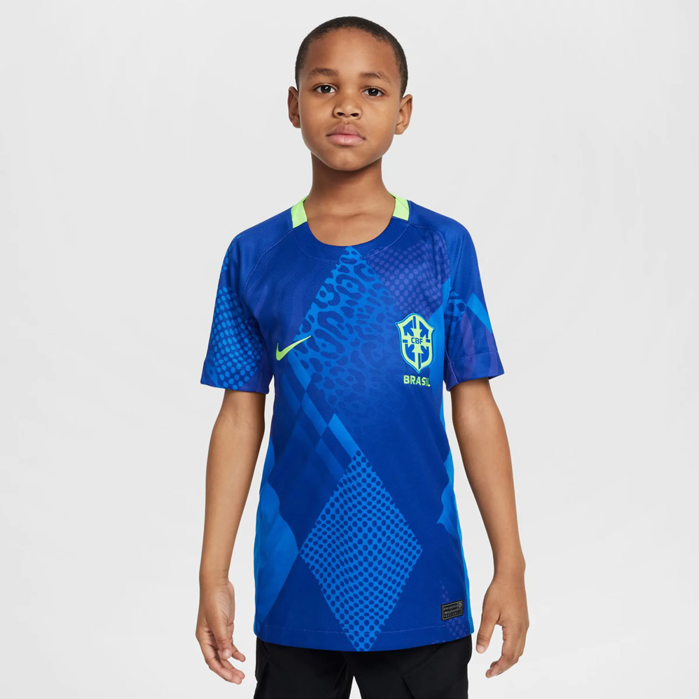 

Детская футболка второй формы Бразилия CBF 2025 Stadium Nike, синий