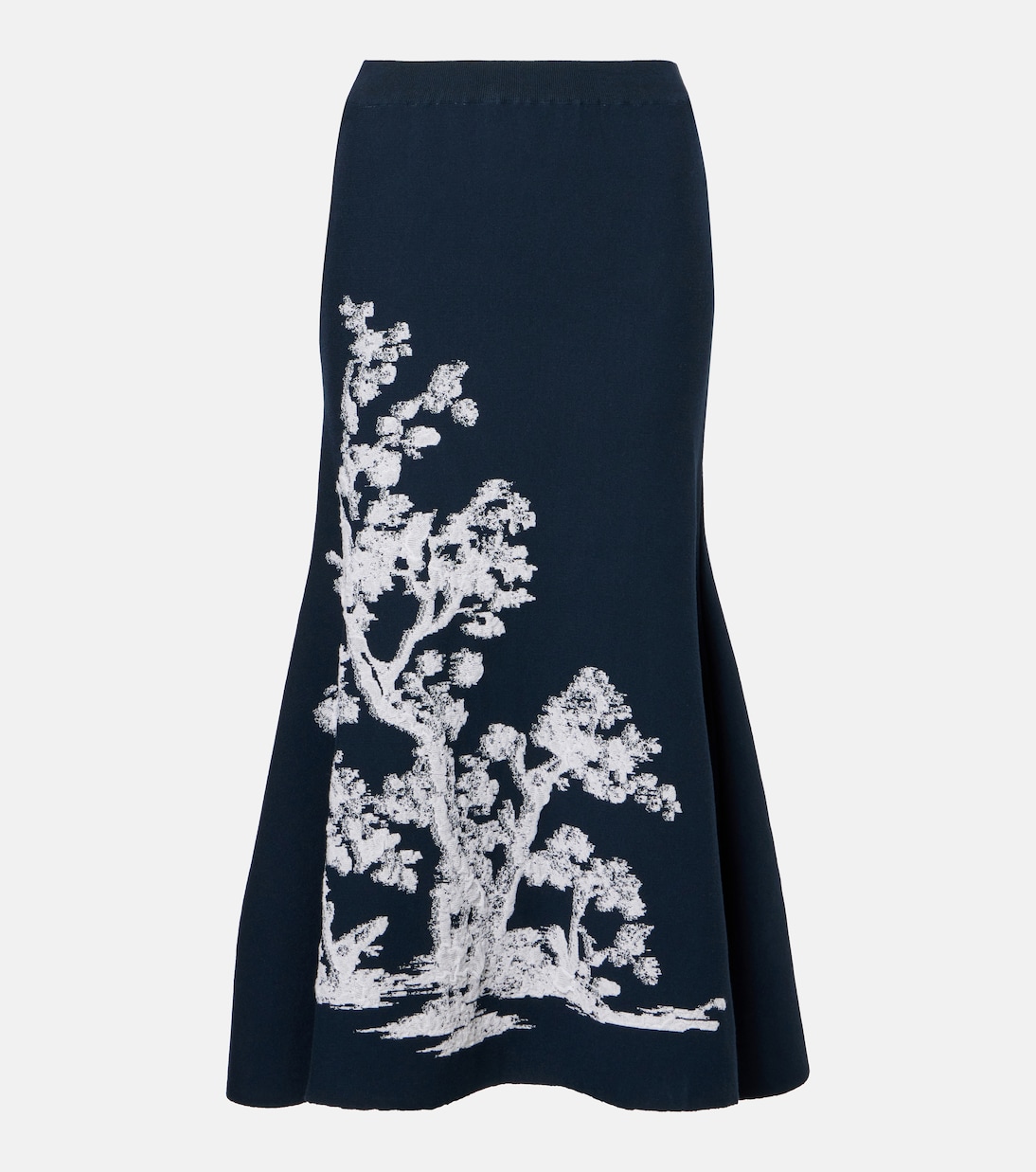 

Асимметричная миди-юбка с принтом Erdem, Cyanotype Etching Navy