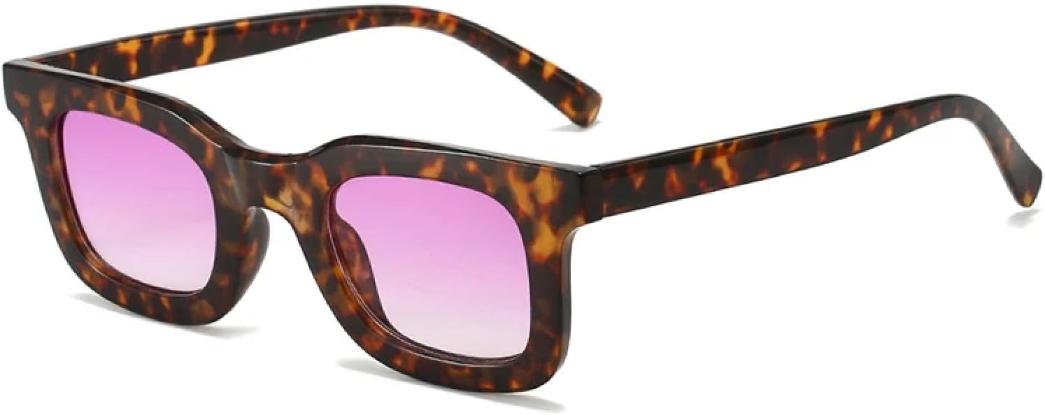 

Модные солнцезащитные очки для женщин в стиле ретро, ​​гелевые, цветные, для мужчин в стиле панк, градиентные, солнцезащитные очки с защитой от УФ-излучения UV400 TOIPASTN, Leopard Purple