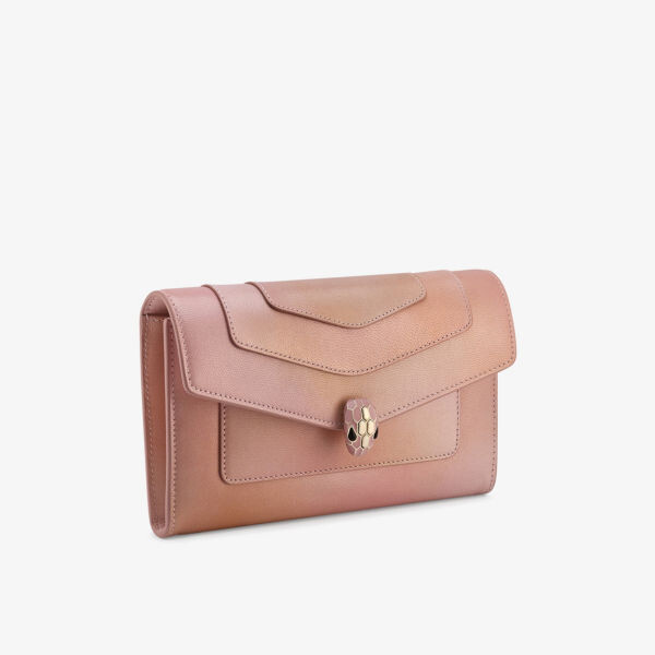 

Serpenti forever кожаный складной кошелек Bvlgari, розовый