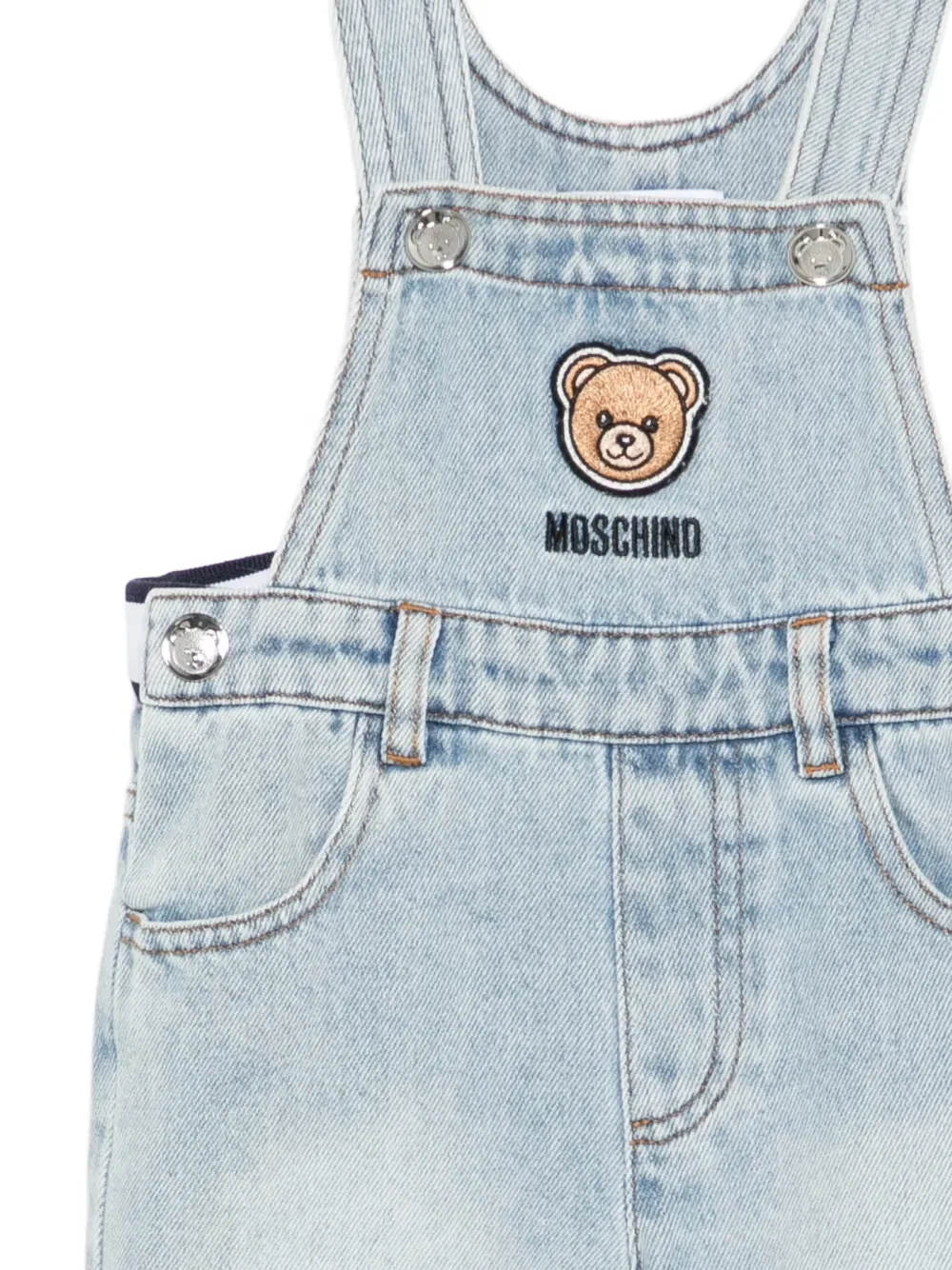Комбинезон с аппликацией в виде медведя Moschino Kids, синий — фото 3