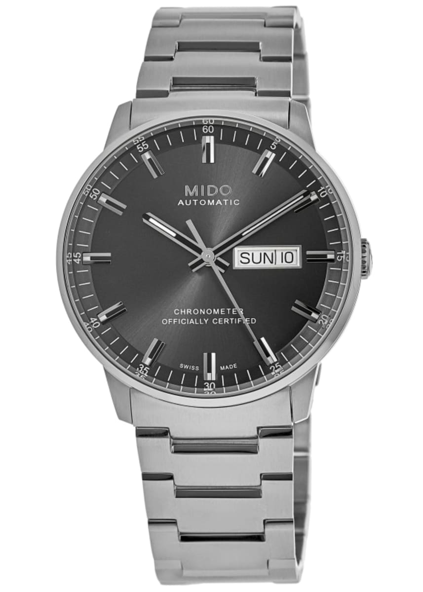 

Мужские часы Mido Commander Chronometer с антрацитовым циферблатом из стали M021.431.11.061.00, серый