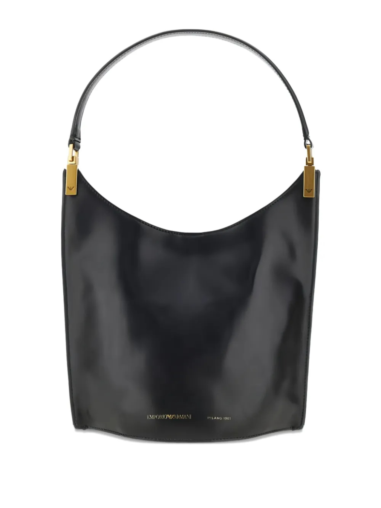 

Кожаная сумка через плечо Emporio Armani, черный