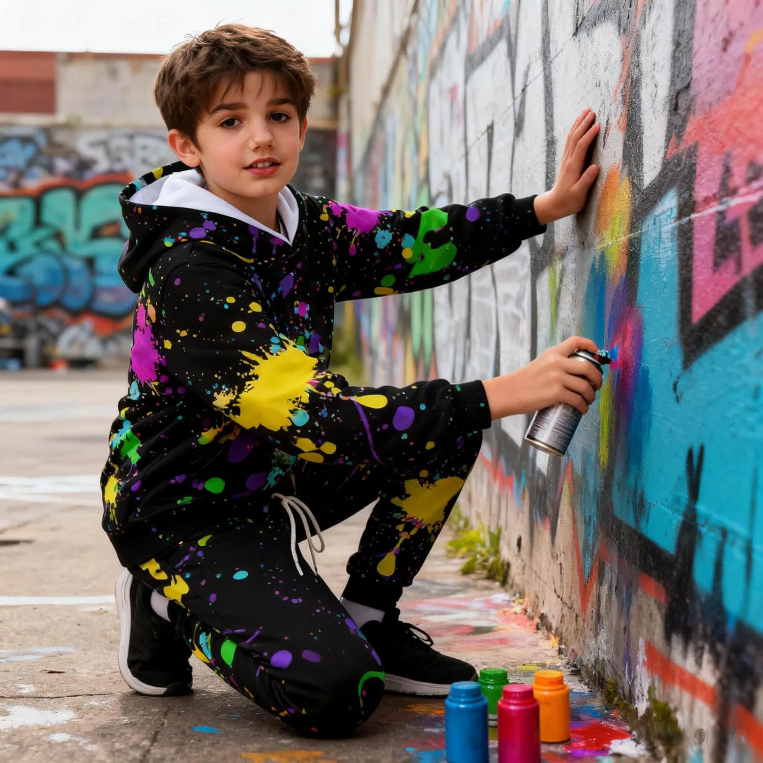 Детский спортивный костюм 3D принт Belovecol, цвет Color Graffiti — фото 3