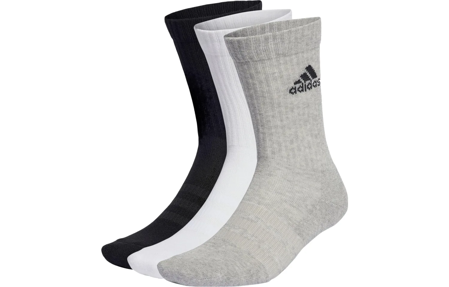Носки унисекс, набор из 3 пар Adidas, 3 Pack (Medium Heather Gray+White+Black)