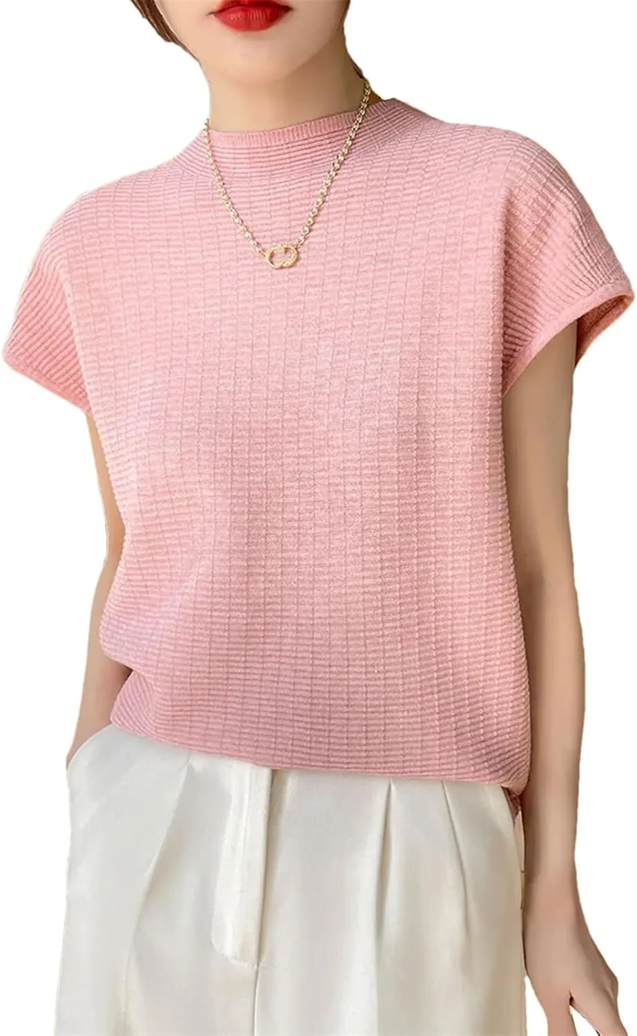 

Женская летняя свободная футболка с круглым вырезом в клетку