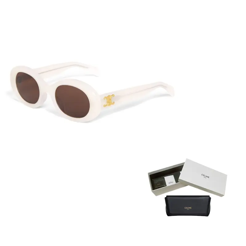 

CELINE Овальные солнцезащитные очки женские слоновая кость, Ivory