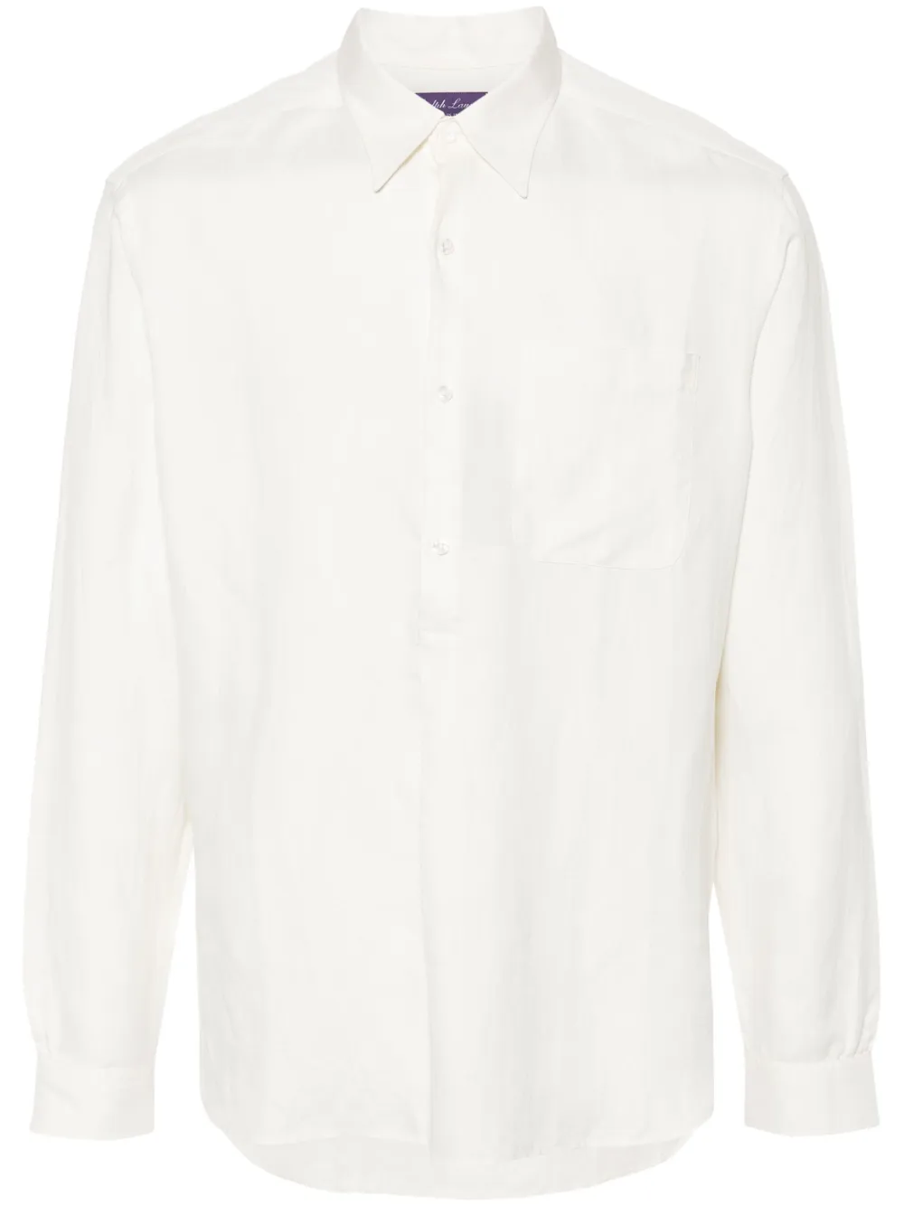 

Поплиновая рубашка из смесового шелка Ralph Lauren Purple Label, белый
