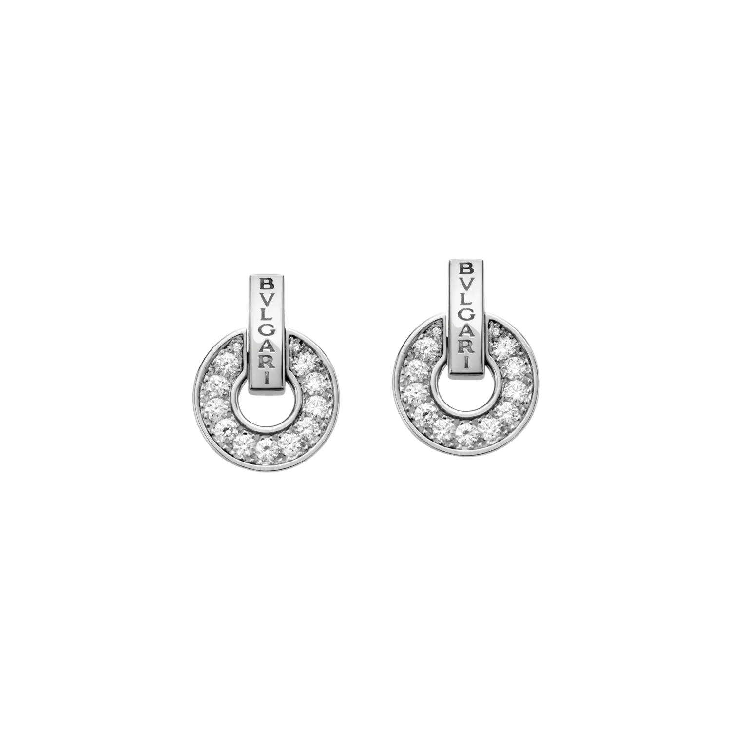 

Серьги bvlgari bvlgari из белого золота с бриллиантовым паве. BULGARI