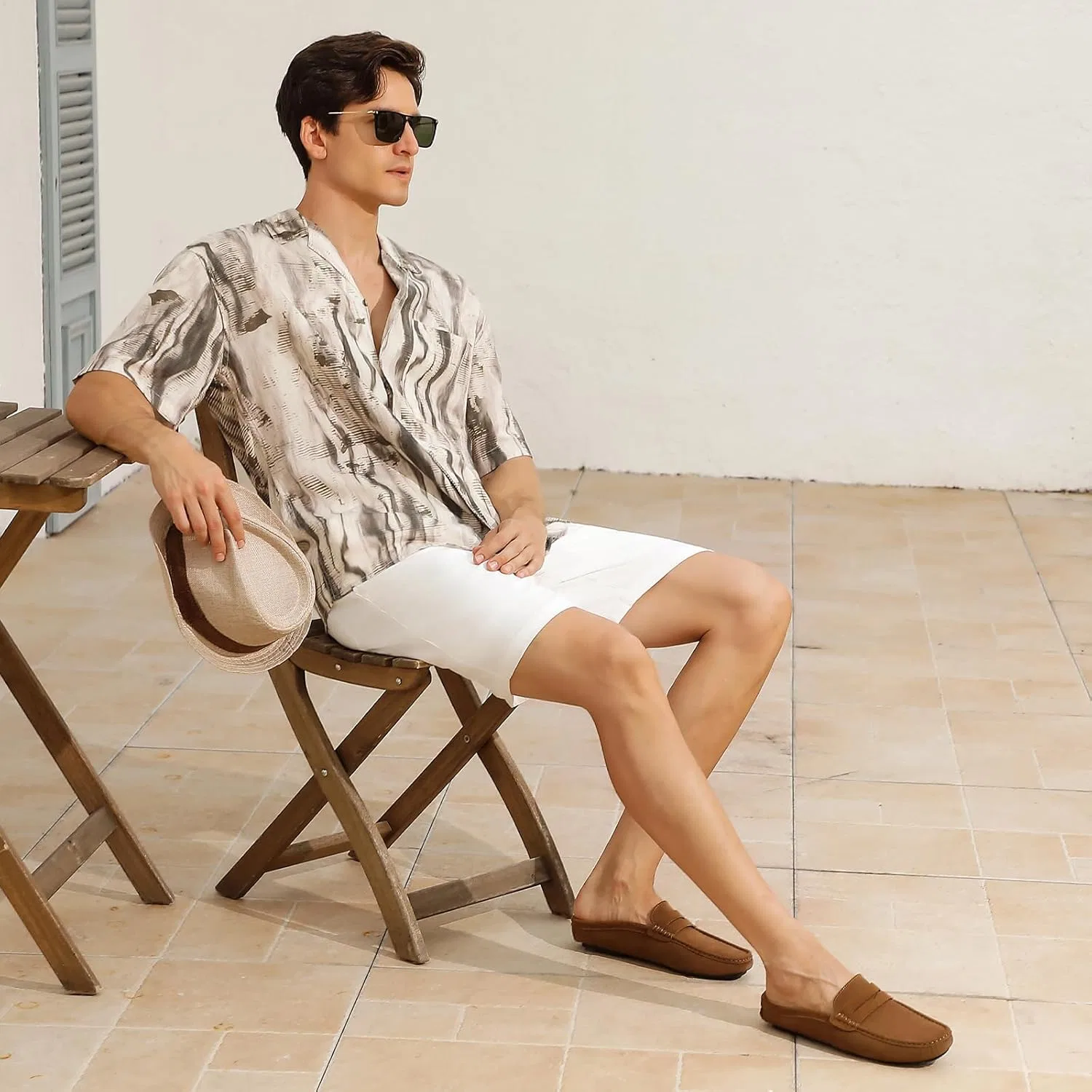 Мужские мюли из замши, дышащие, Loafers & Slip-Ons, Хаки Go Tour — фото 2