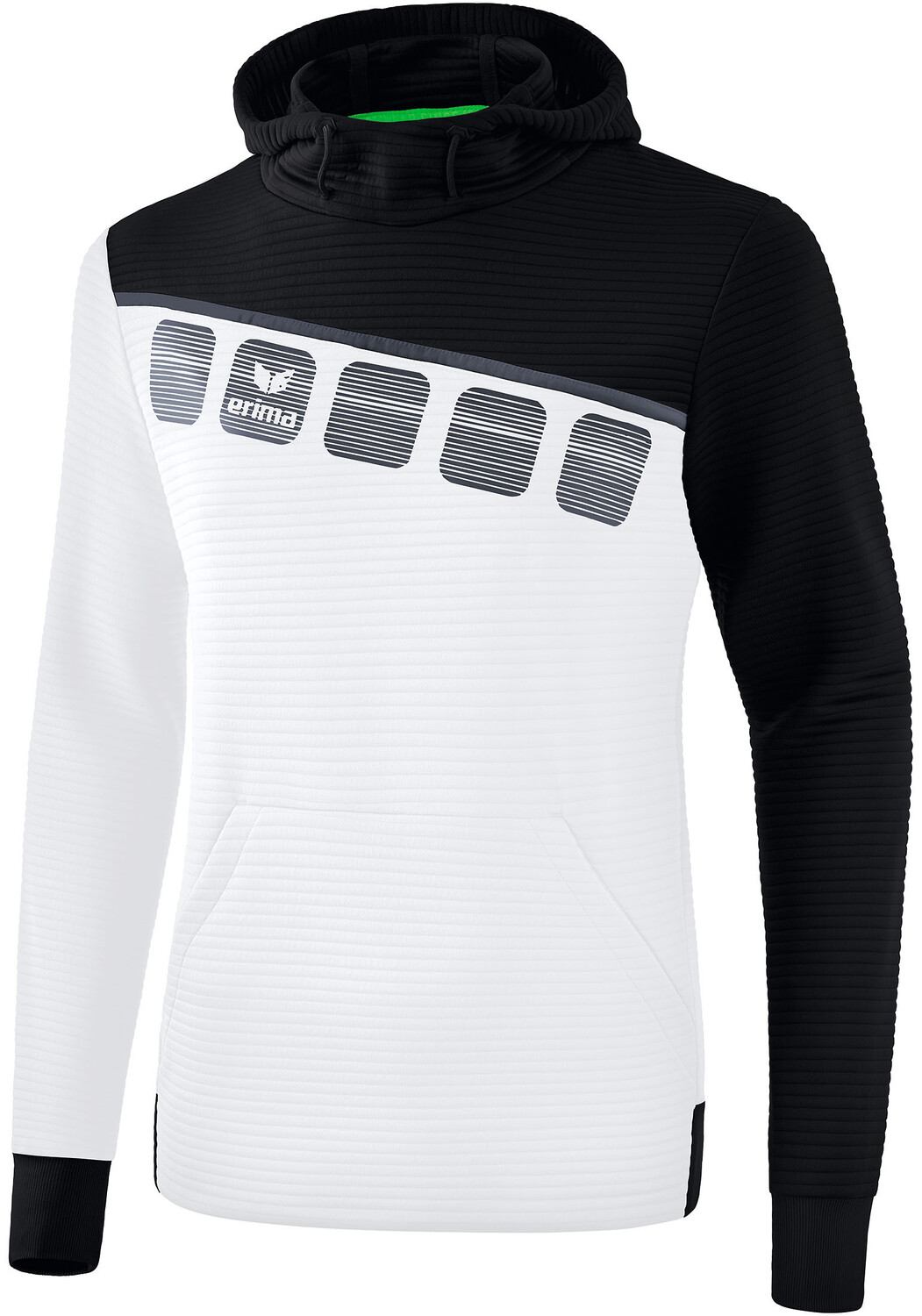 

Толстовка erima 5 C Kapuzensweat, белый/черный/темно-серый