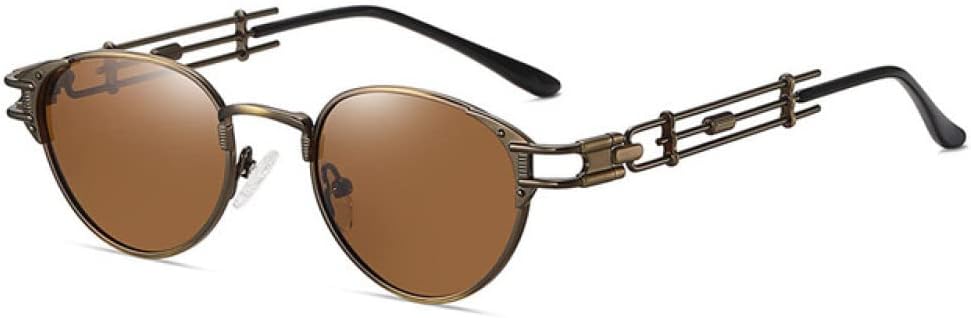 

Ретро металлические овальные поляризованные солнцезащитные очки для женщин и мужчин в стиле стимпанк, солнцезащитные очки с защитой от УФ-излучения UV400 LANGSER, Bronze Tea