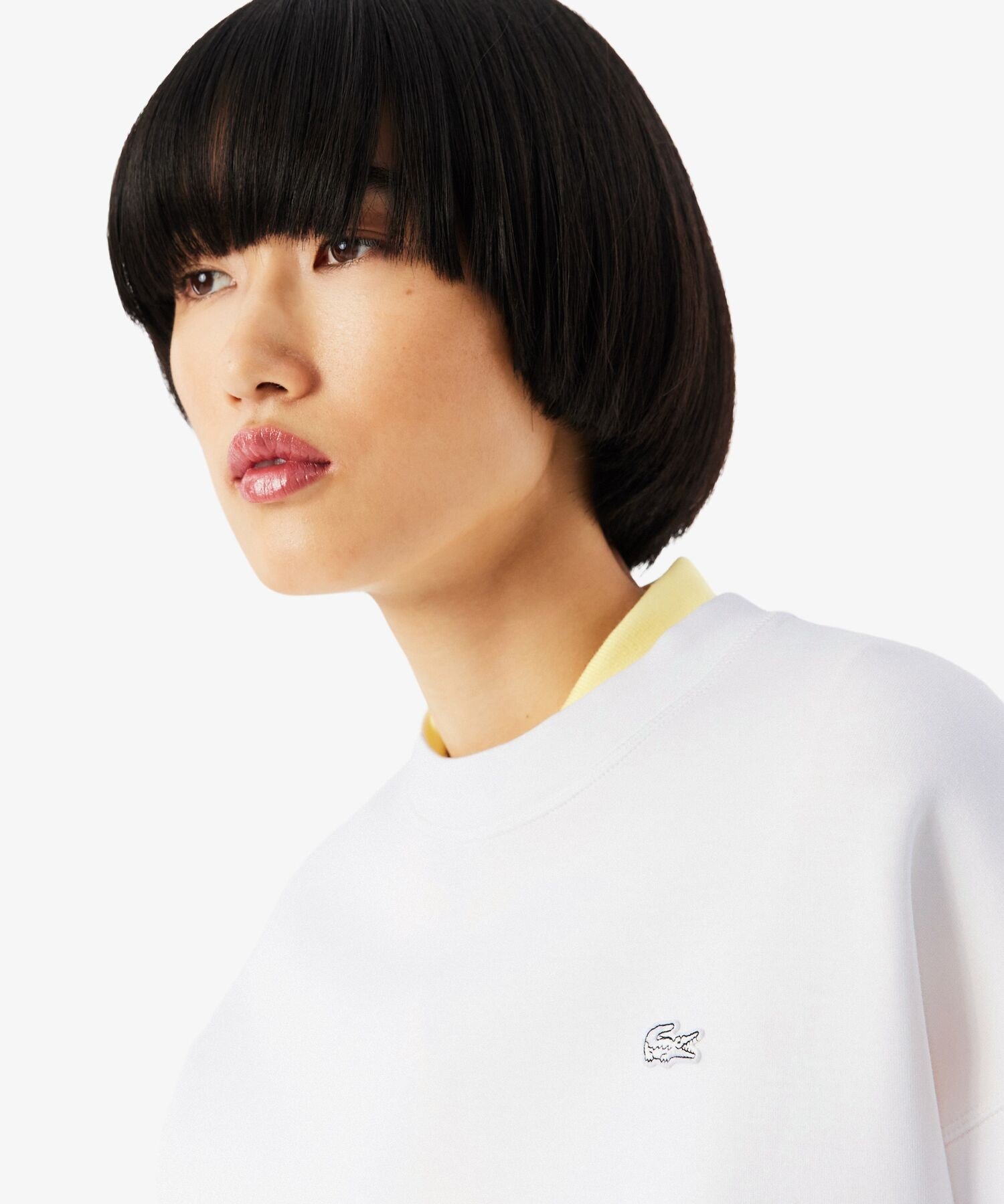 Толстовка LACOSTE White, свободного кроя, женская — фото 2