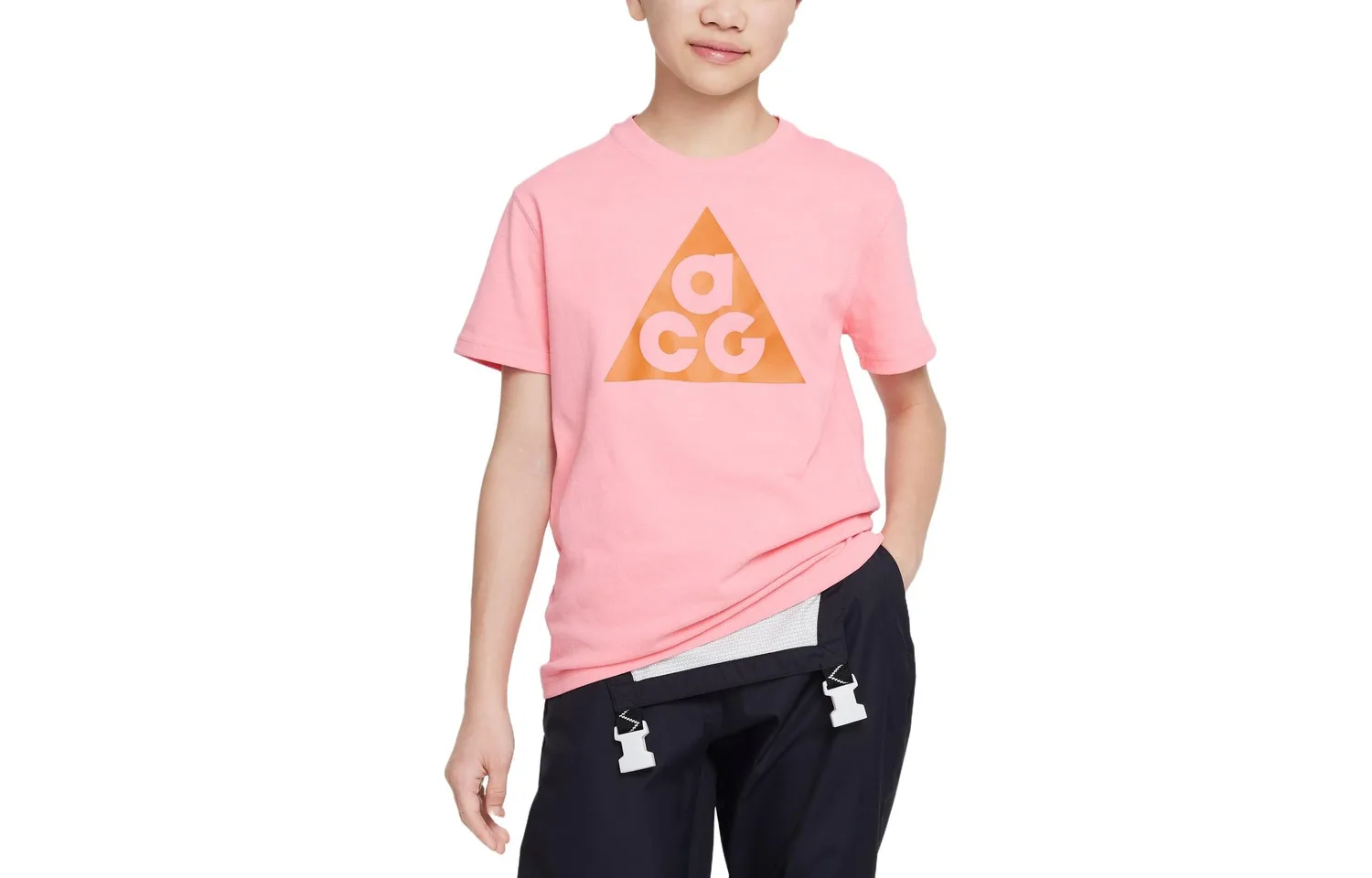 Футболка для детей с круглым вырезом Nike, Coral Pink — фото 3