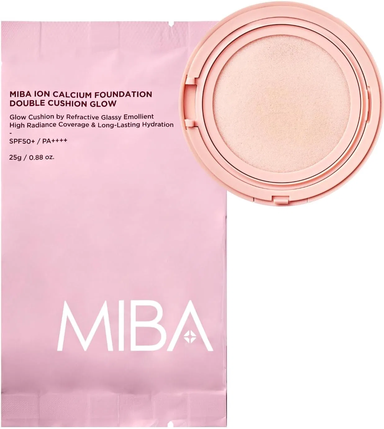 Тональная основа MIBA Ion Calcium Foundation Double Cushion Glow 25 г, оттенок #21 Rosy Ivory