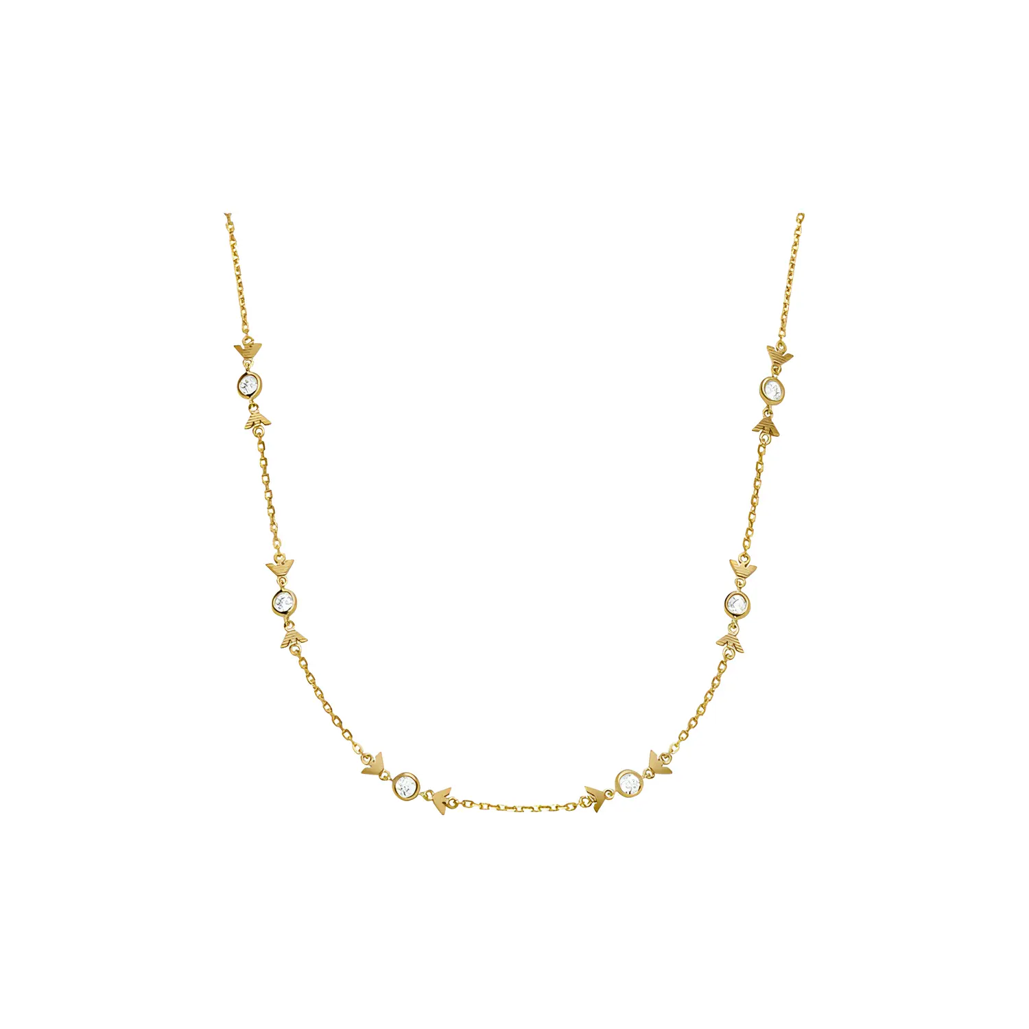 

Золотистое ожерелье Sterling Silver Station EMPORIO ARMANI, золотой