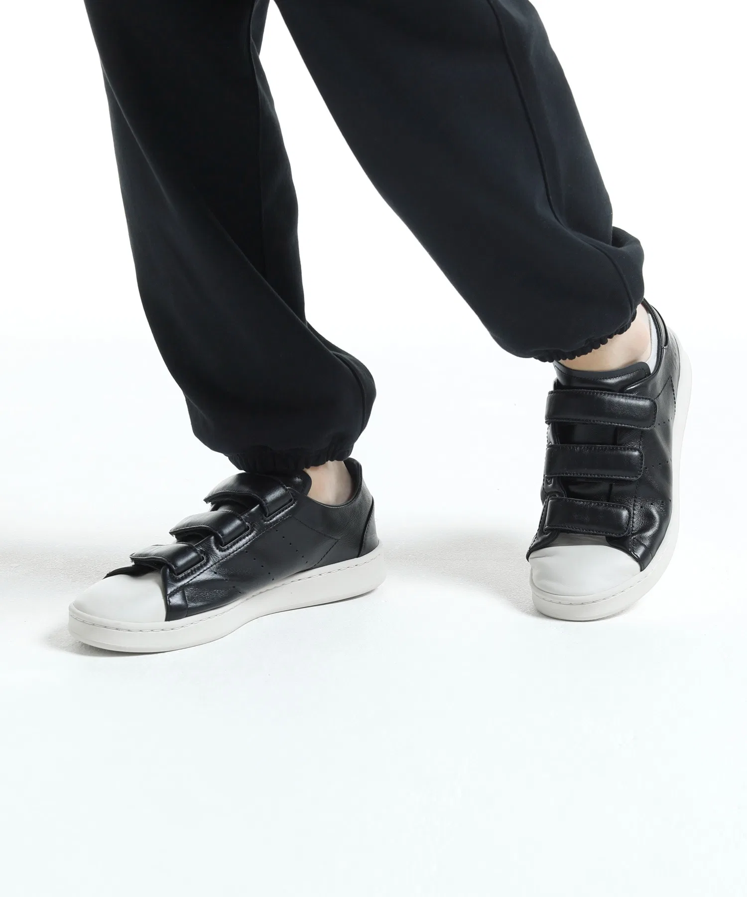 Унисекс кроссовки из натуральной кожи Y-3 STAN SMITH VELC чёрные