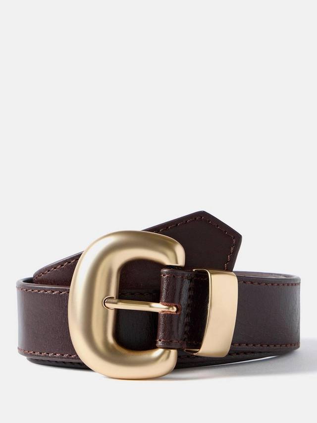 

Кожаный ремень с массивной пряжкой Mint Velvet, Red Burgundy