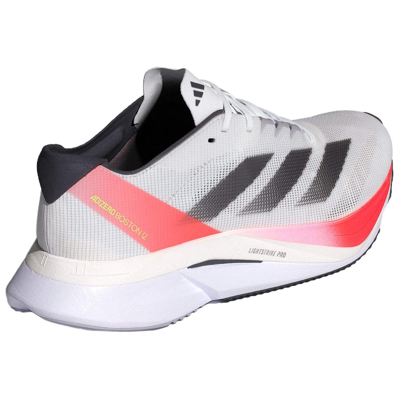 Adidas Adizero Boston 12 'White Aurora Solar Red', White Gold Red — фото 4