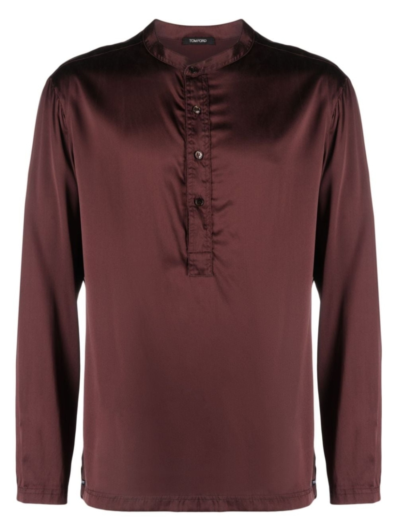 

TOM FORD шелквовый топ Henley, коричневый