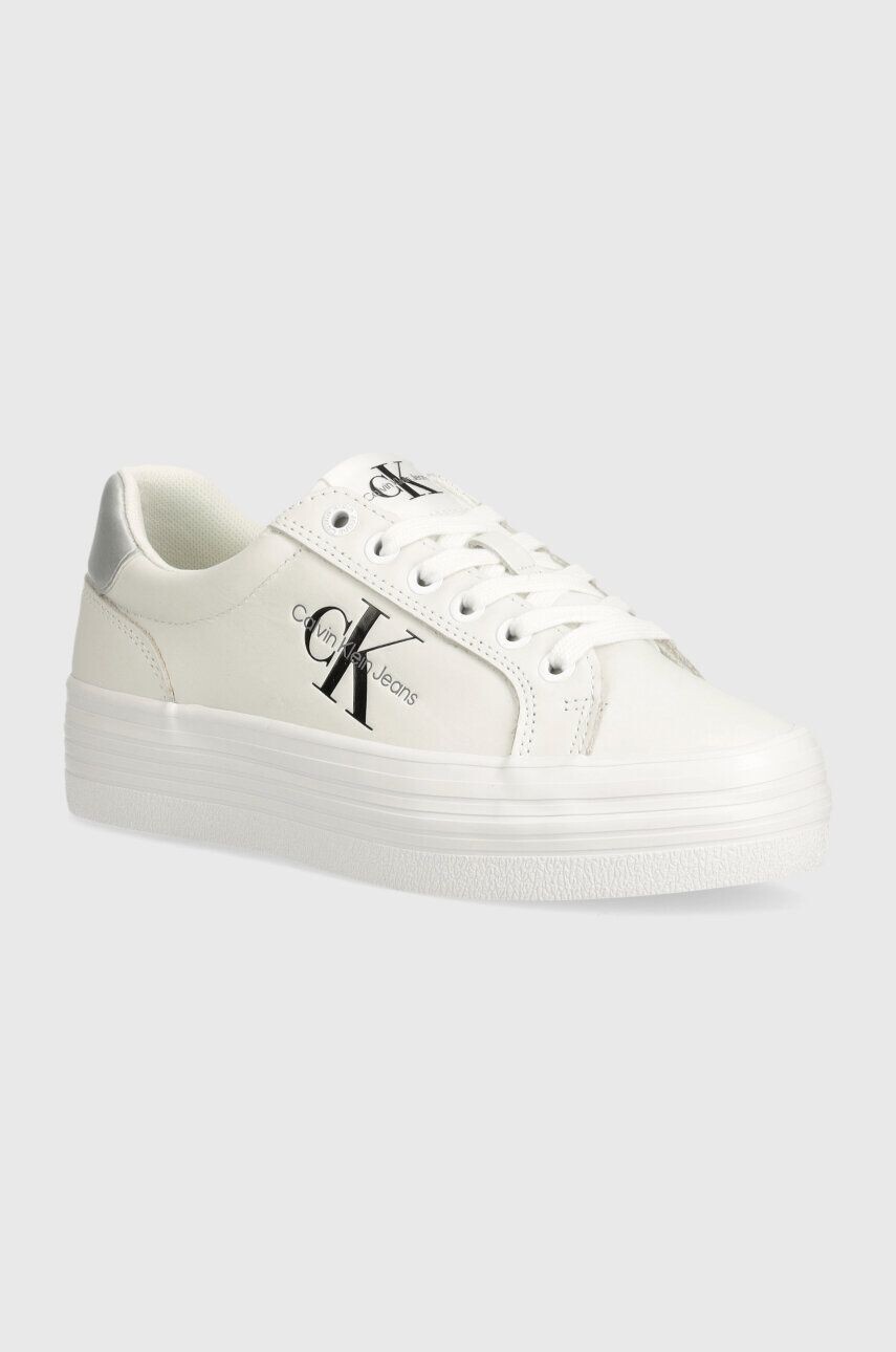 

Кожаные кроссовки Calvin Klein Jeans VULC FLATFORM LACEUP LTH, белый