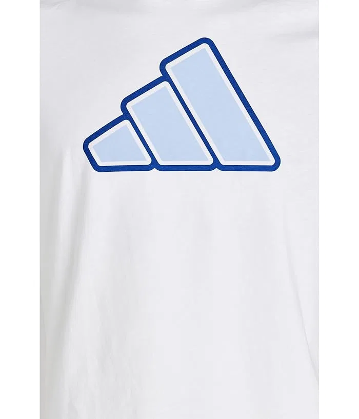 Футболка с логотипом Two-Color Logo Tee Adidas Kids, Grey/Multi — фото 3