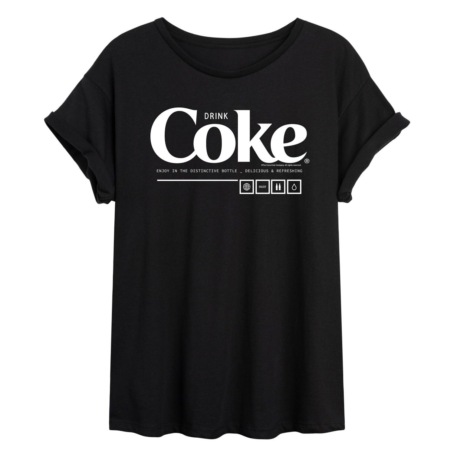 

Детская футболка Coca-Cola Drink Coke с рисунком Flowing Coke Licensed Character, черный