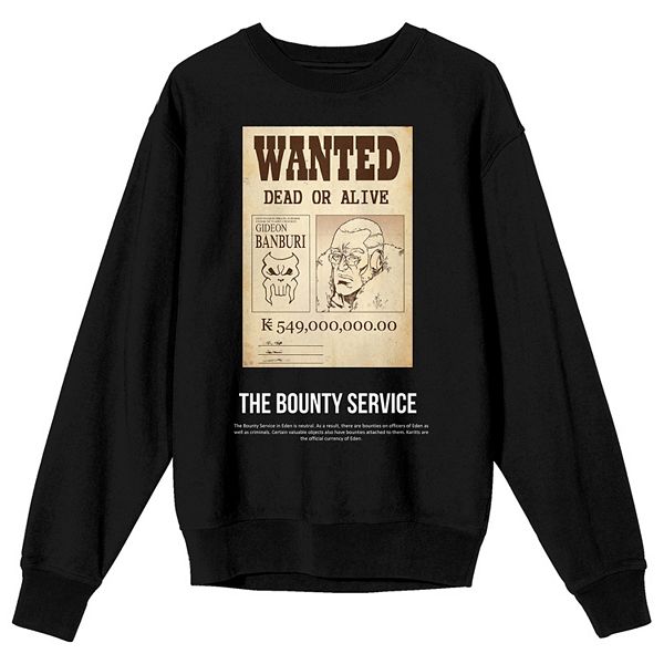 

Мужская футболка с длинным рукавом и принтом "wanted poster" в цвете apple black Licensed Character