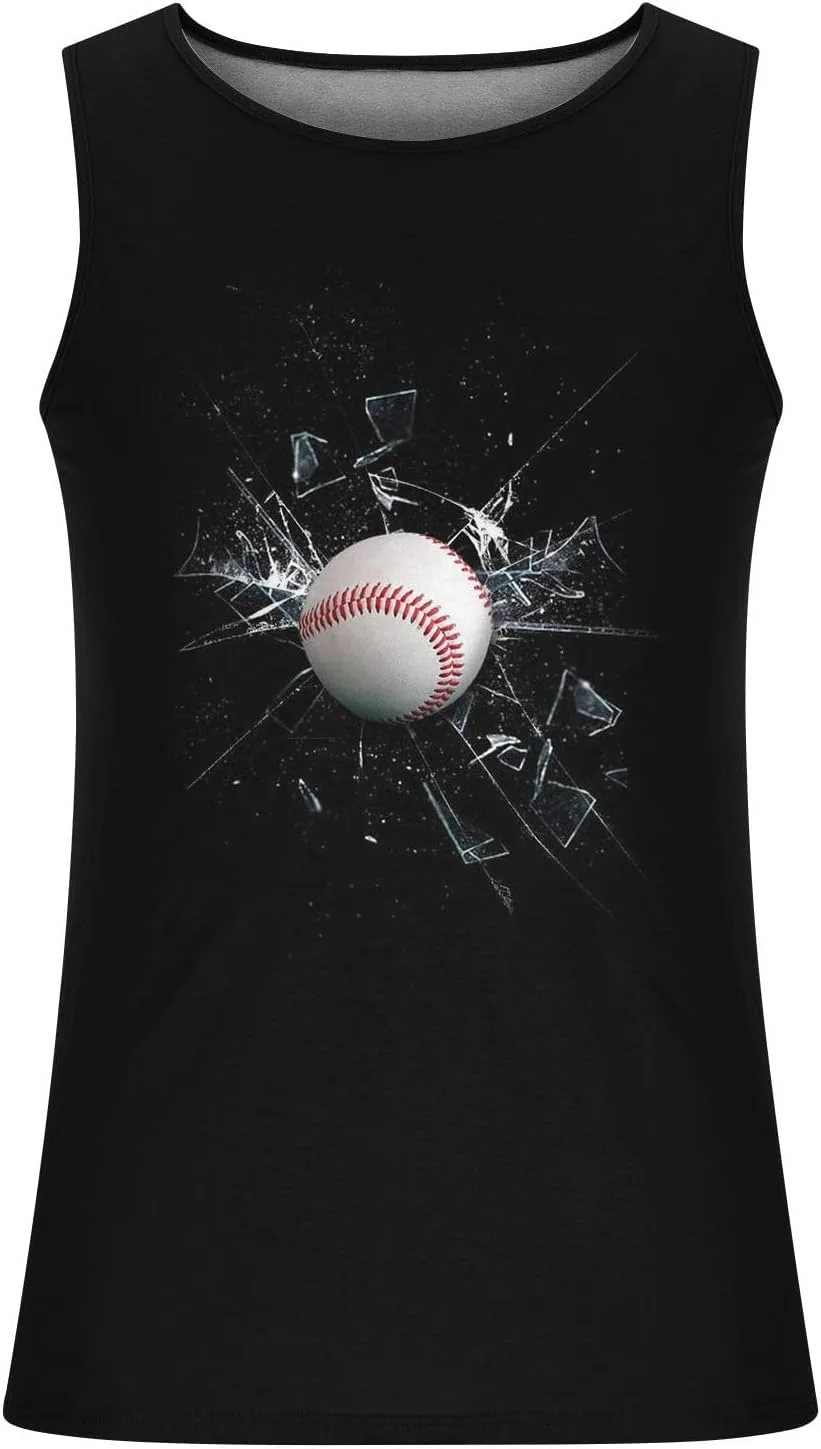 Мужская безрукавка с 3D принтом Baseball для летних тренировок — фото 2