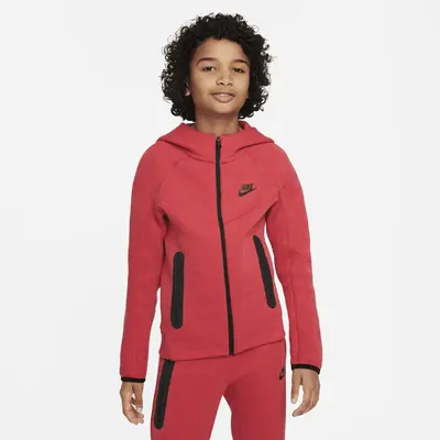 

Худи Nike Sportswear Tech Fleece, цвет Light University Red Heather/Black/Black