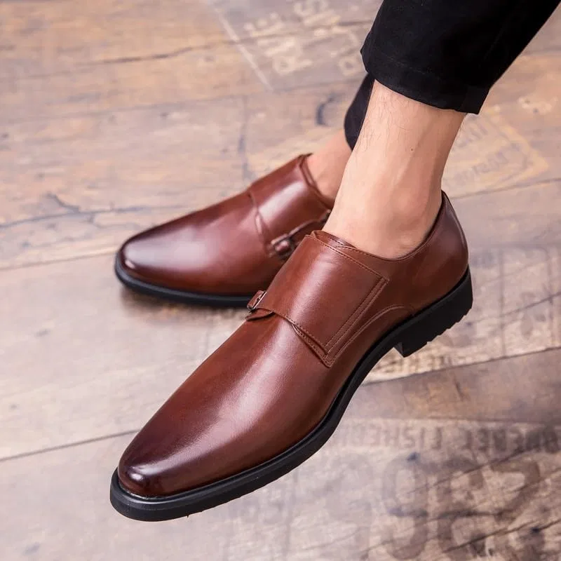 Лоферы мужские, кожаные, бренд New Men, модель Oxford Dress, коричневый UOPYNE — фото 2