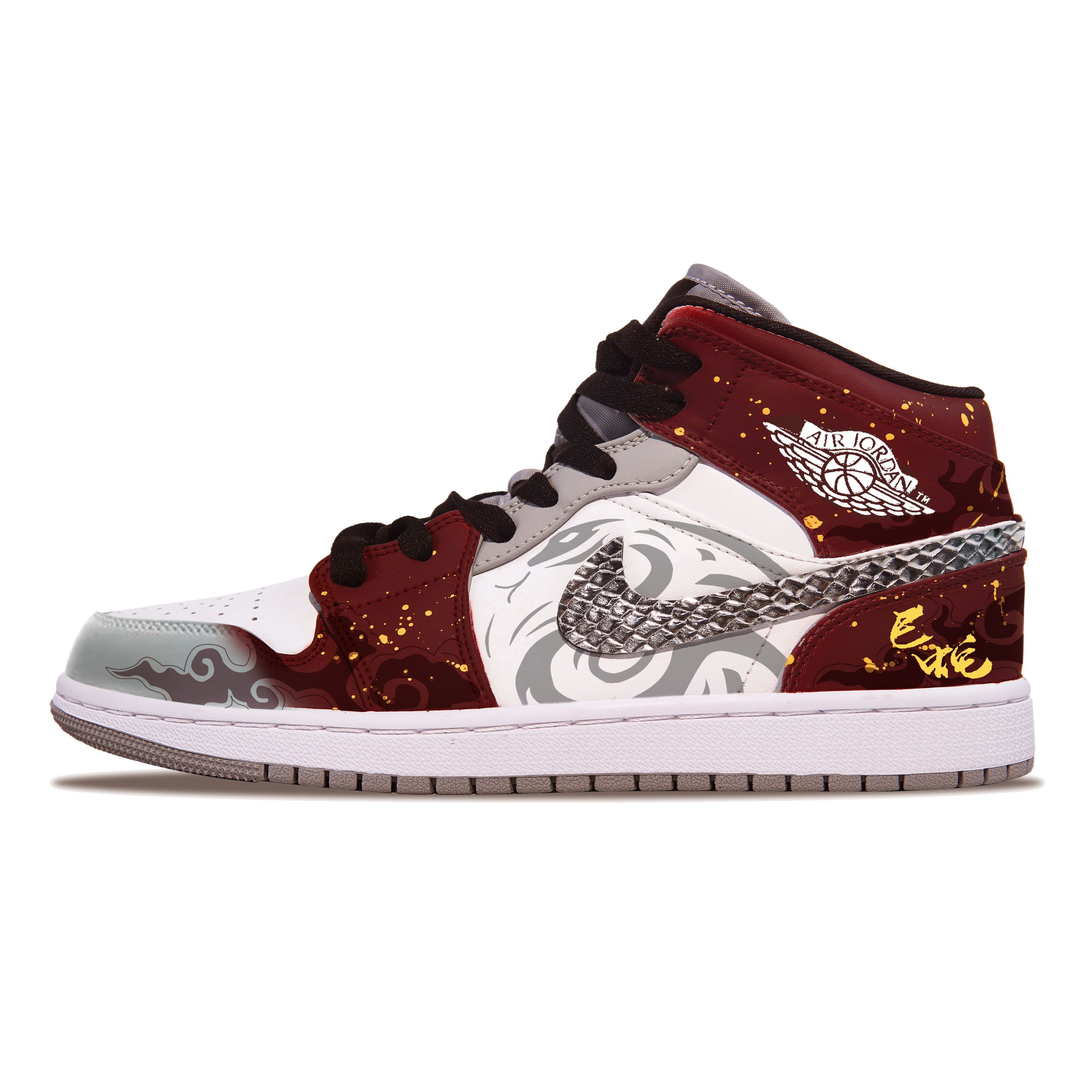 

Jordan Баскетбольные кроссовки Air 1 Slip-Stop Vintage, мужские, бордовые